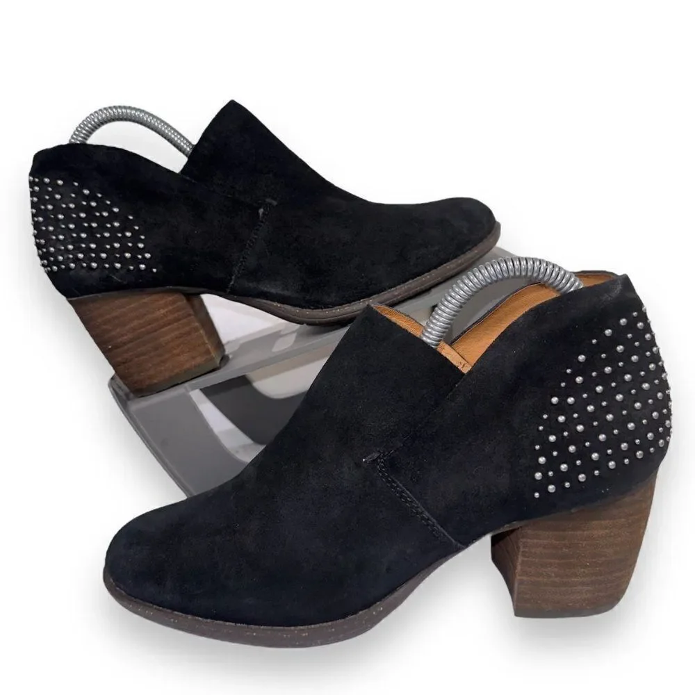 Naya Valerie Studded Suede‎ Ankle Booties Black / Silver Studs Women's 8M